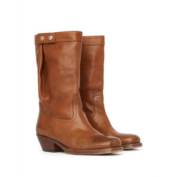 NEW ISABEL MARANT women's ademe leather boots in cognac - Picture 2 of 5